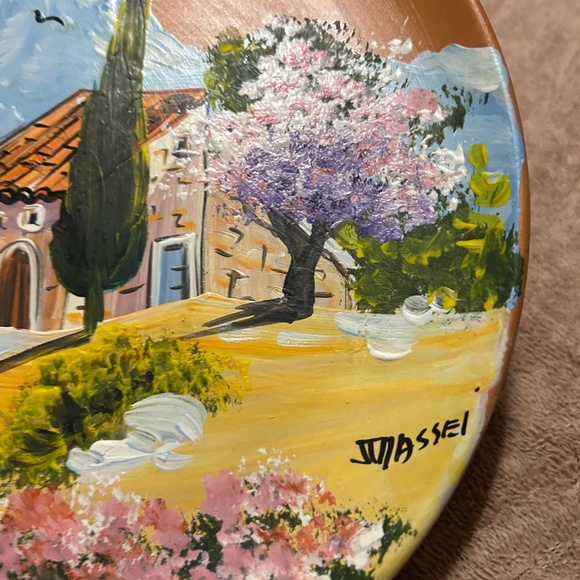 Vintage JTM Assei Paintings on Clay Plates From France- Set of 3 - Picture 3 of 12
